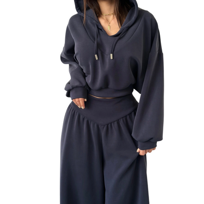 🔥🎁New arrival 50% OFF💥Women's Crop Hoodie & Wide-Leg Pants Set