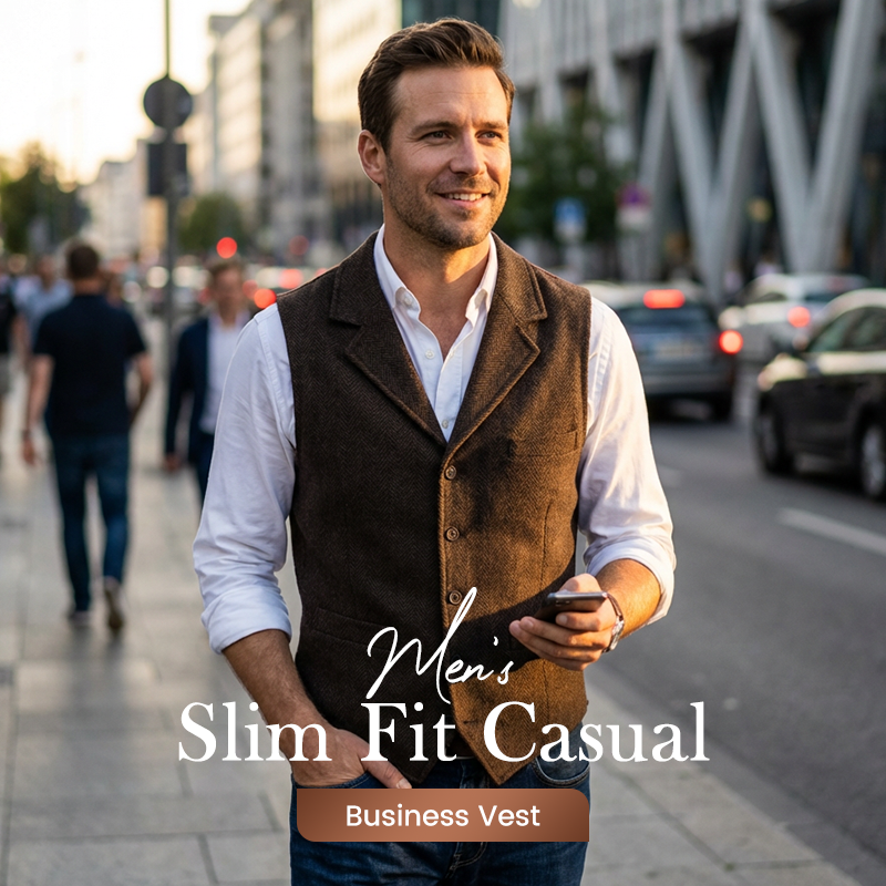 🔥Hot Sale Deals-Men's Slim Fit Casual Business Vest✈️Buy 2, Get Free Shipping