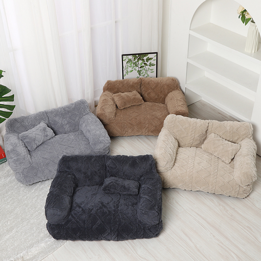 ⏳Time-Limited Special⏰Plush Calming Pet Sofa Bed with Removable Cover🛋️