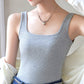 Women's Comfortable Backless Tank Top with Built-in Bra