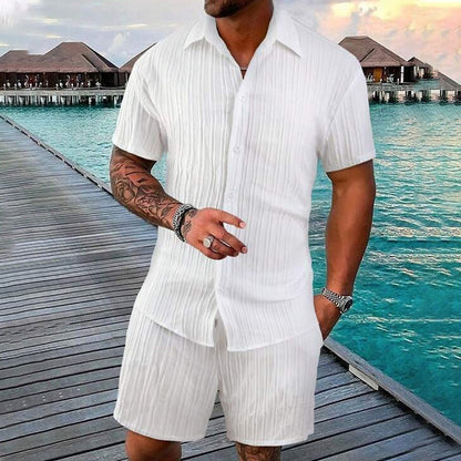 💎 60% OFF! 💎 Men’s 2-Piece Loose Shirt & Shorts Set – Breathable, Relaxed Fit & Effortless Summer Style 👕🩳