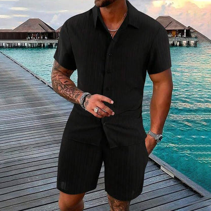 💎 60% OFF! 💎 Men’s 2-Piece Loose Shirt & Shorts Set – Breathable, Relaxed Fit & Effortless Summer Style 👕🩳