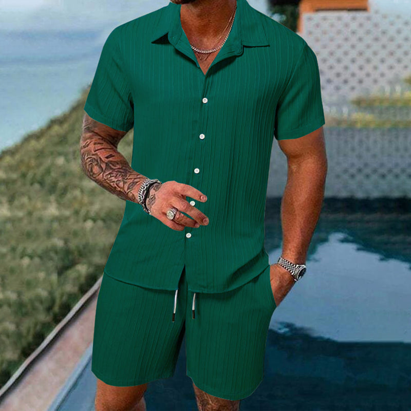 💎 60% OFF! 💎 Men’s 2-Piece Loose Shirt & Shorts Set – Breathable, Relaxed Fit & Effortless Summer Style 👕🩳