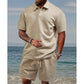 👕 60% OFF NOW! 🔥 Men's Diamond Pattern Turn-Down Collar Short Sleeve Top & Drawstring Shorts 2-Piece Set – Trendy Print, Comfort Fit & Casual Style 🩳