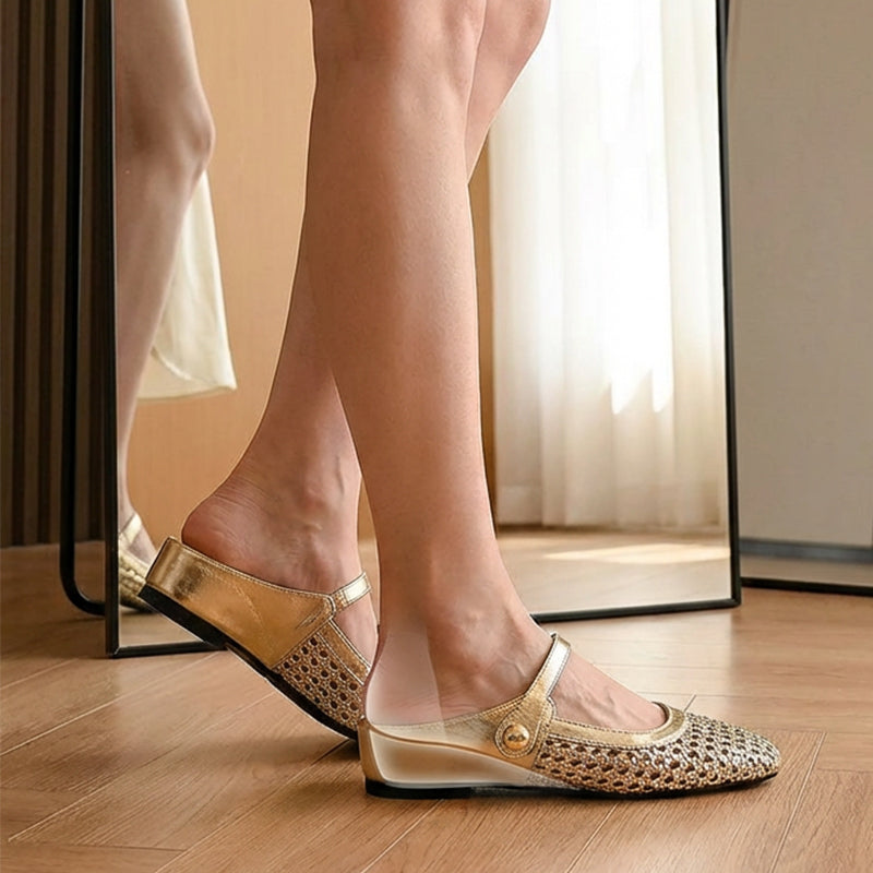 ⏳Limited-time 49% off⏰Women's Woven Square-Toe Mary Jane Mules