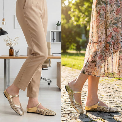 ⏳Limited-time 49% off⏰Women's Woven Square-Toe Mary Jane Mules