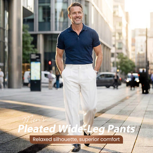 ⏳Time-Limited Special⏰Men's Casual Wide-Leg Pants – Breezy pleated front, easy pull-on style. Dress up or down for any summer day. A wardrobe essential. 👖🕊️