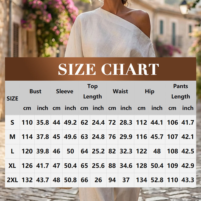 💎 55% OFF! 💎 Women's Asymmetrical One-Shoulder Top & Pants Set – Flowy, Pockets & Cinched Waist for Effortless Elegance 👗✨