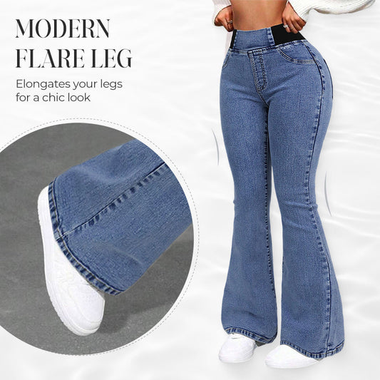 Women's High-Waist Stretch Flare Denim Jeans