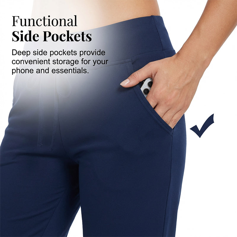 ⚡50% OFF⚡Drawstring Waist Cropped Sweatpants – Soft Polyester, Capri-Length & Side Pockets