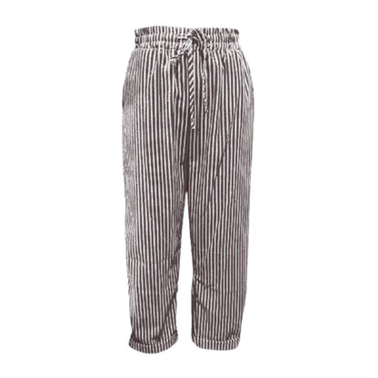 💕What should I wear tomorrow?💕Striped linen cotton trousers for women