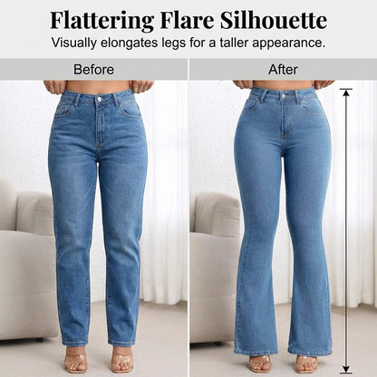 ⏳Time-Limited Special⏰Women's High-Waist Stretch Flare Jeans – Peach Lift, 4-Way Stretch & Leg-Lengthening Silhouette