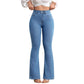 ⏳Time-Limited Special⏰Women's High-Waist Stretch Flare Jeans – Peach Lift, 4-Way Stretch & Leg-Lengthening Silhouette