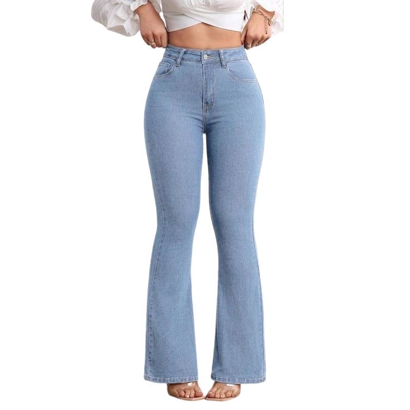 ⏳Time-Limited Special⏰Women's High-Waist Stretch Flare Jeans – Peach Lift, 4-Way Stretch & Leg-Lengthening Silhouette