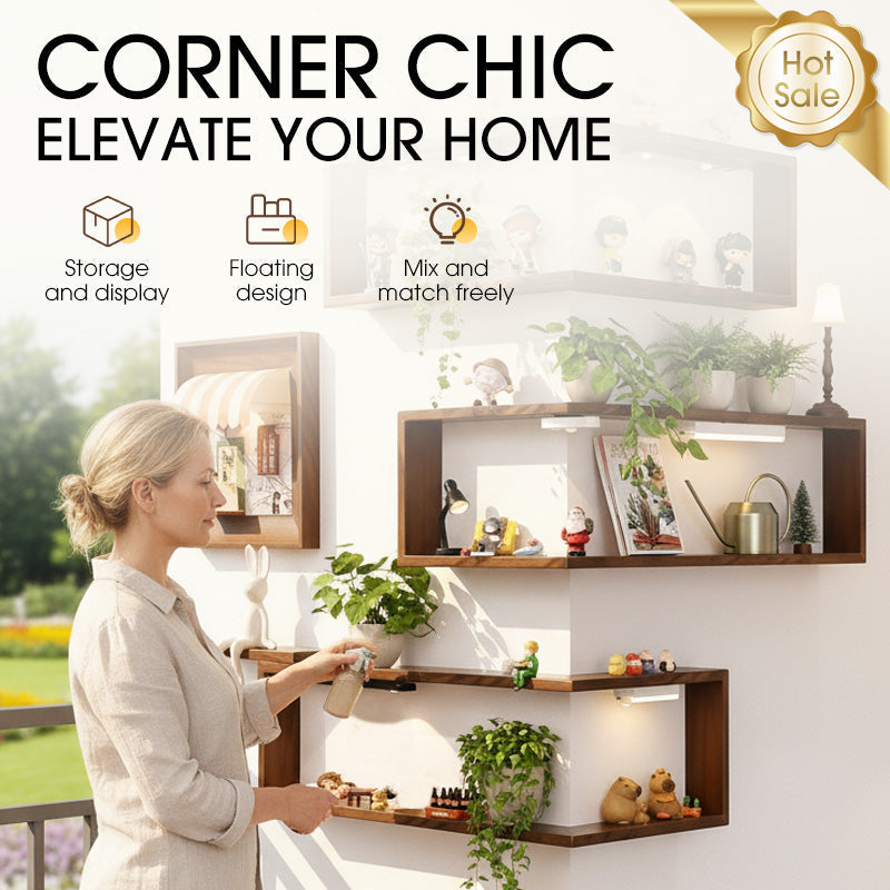 🥳2026 HOT SALE🥳 💝Rustic Wood Corner Wall Shelf✈️Free Shipping
