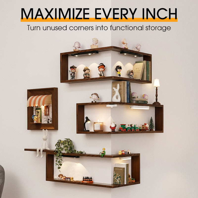 🥳2026 HOT SALE🥳 💝Rustic Wood Corner Wall Shelf✈️Free Shipping