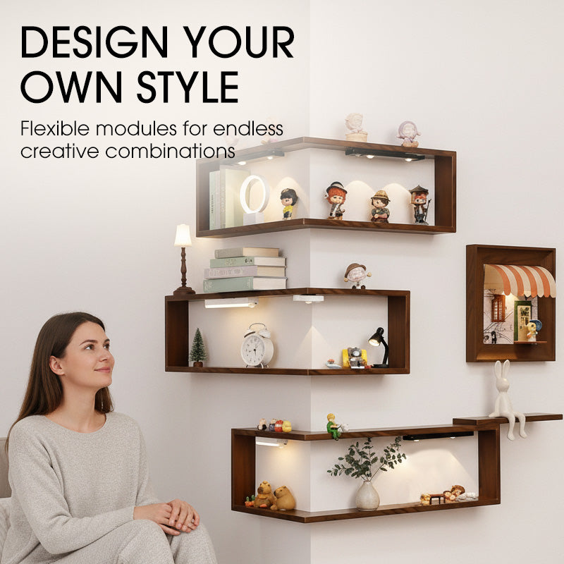 🥳2026 HOT SALE🥳 💝Rustic Wood Corner Wall Shelf✈️Free Shipping