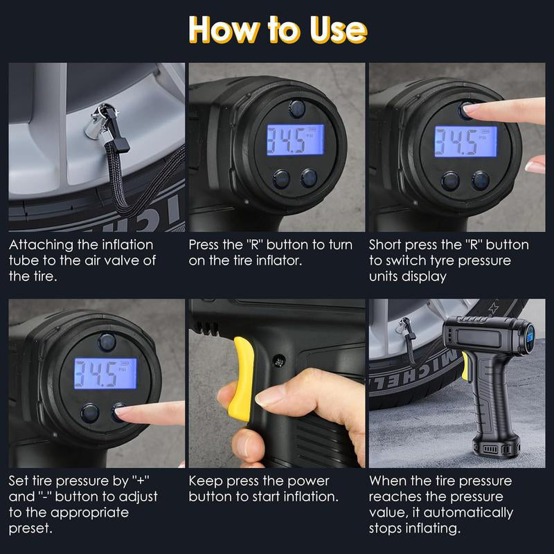 🔥HOT SALE 50% OFF🔥Portable Cordless Air Compressor with Digital Display