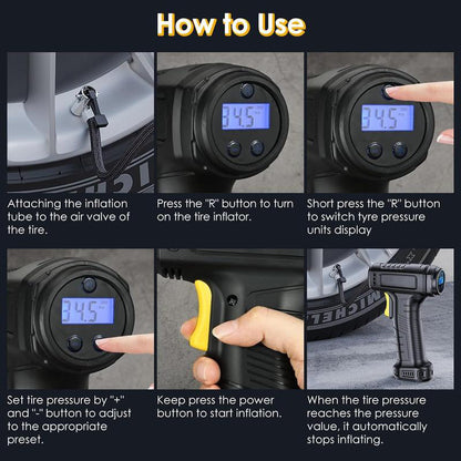 🔥Limited-time offer-Portable Cordless Air Compressor with Digital Display