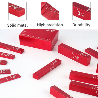 📏 HOT SALE! ⚡ 15 PCS Precision Setup Blocks Height Gauge Set – High Precision, Durable Aluminum Alloy, Clear Scale, Wide Application for Woodworking & Machinery 🛠️