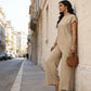 💎 -50% WOMEN'S 2-PIECE SET! 💎 Asymmetrical Hem Top & Wide-Leg Pants – Elegant, Textured & Flattering