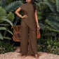 💎 -50% WOMEN'S 2-PIECE SET! 💎 Asymmetrical Hem Top & Wide-Leg Pants – Elegant, Textured & Flattering
