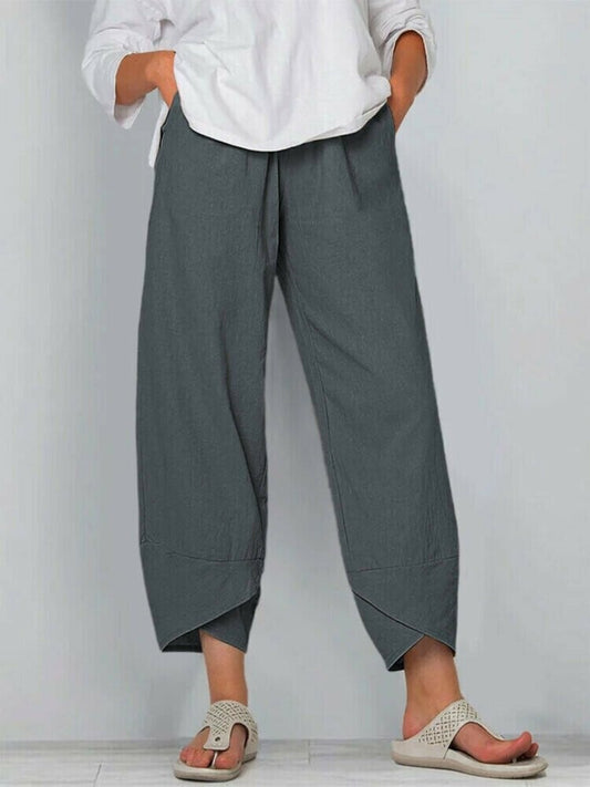 💎 -50% VINTAGE ASYMMETRICAL PANTS! 💎 Elastic Waist, Deep Pockets & Unique Cut – Casual Comfort Redefined
