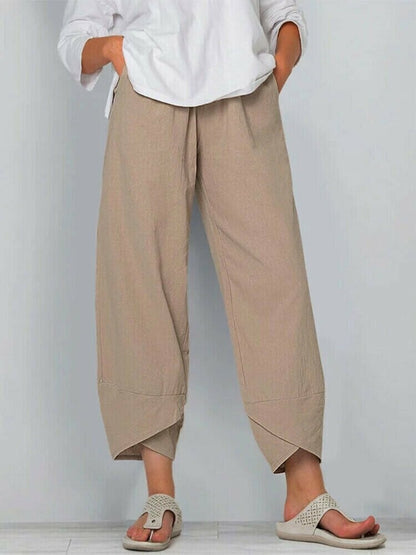 💎 -50% VINTAGE ASYMMETRICAL PANTS! 💎 Elastic Waist, Deep Pockets & Unique Cut – Casual Comfort Redefined