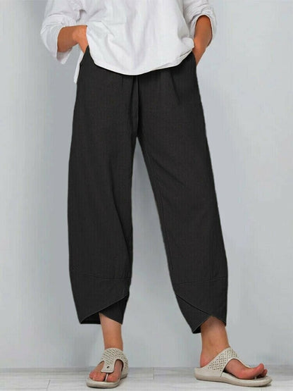 💎 -50% VINTAGE ASYMMETRICAL PANTS! 💎 Elastic Waist, Deep Pockets & Unique Cut – Casual Comfort Redefined