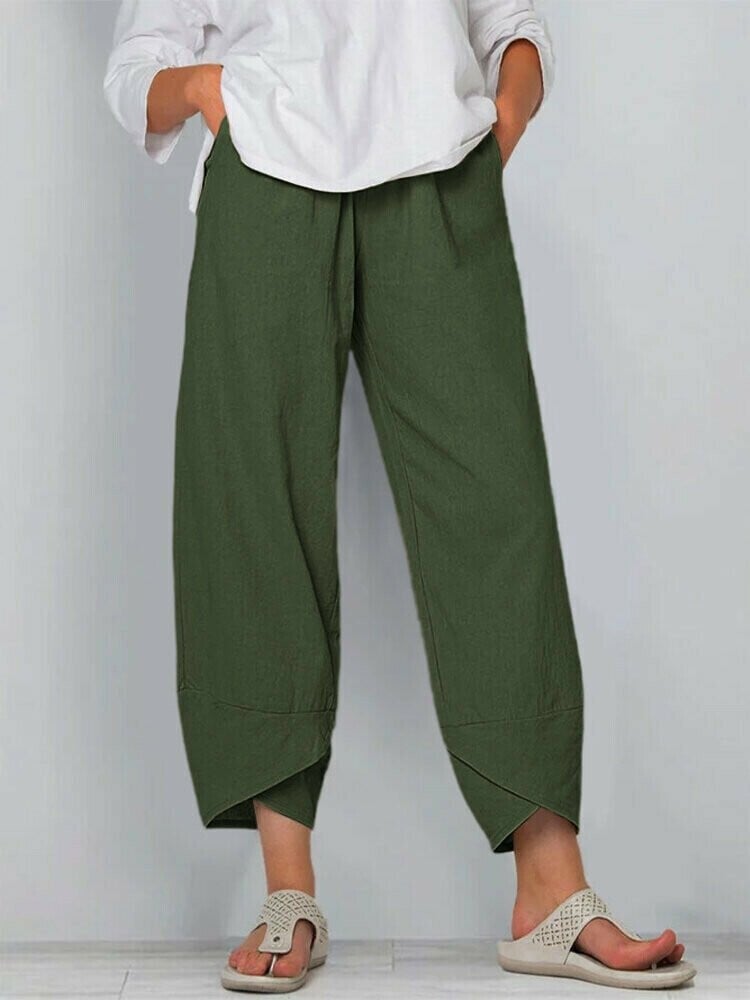 💎 -50% VINTAGE ASYMMETRICAL PANTS! 💎 Elastic Waist, Deep Pockets & Unique Cut – Casual Comfort Redefined