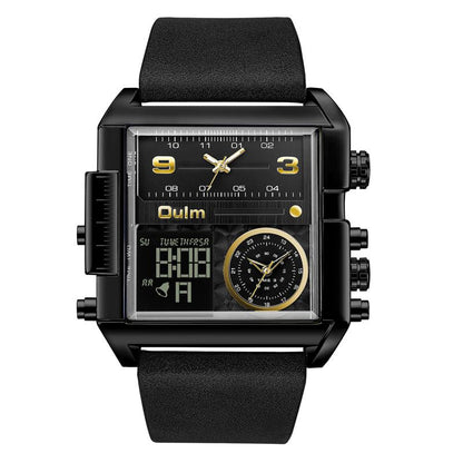 Men's Square Sport Watch| 50mm Oversized Dial, Dual Movement, Men’s Waterproof Luminous Sport Watch