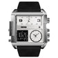 Men's Square Sport Watch| 50mm Oversized Dial, Dual Movement, Men’s Waterproof Luminous Sport Watch