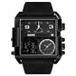 Men's Square Sport Watch| 50mm Oversized Dial, Dual Movement, Men’s Waterproof Luminous Sport Watch