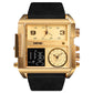 Men's Square Sport Watch| 50mm Oversized Dial, Dual Movement, Men’s Waterproof Luminous Sport Watch