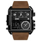 Men's Square Sport Watch| 50mm Oversized Dial, Dual Movement, Men’s Waterproof Luminous Sport Watch