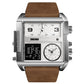 Men's Square Sport Watch| 50mm Oversized Dial, Dual Movement, Men’s Waterproof Luminous Sport Watch