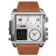 Men's Square Sport Watch| 50mm Oversized Dial, Dual Movement, Men’s Waterproof Luminous Sport Watch