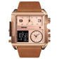 Men's Square Sport Watch| 50mm Oversized Dial, Dual Movement, Men’s Waterproof Luminous Sport Watch
