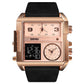 Men's Square Sport Watch| 50mm Oversized Dial, Dual Movement, Men’s Waterproof Luminous Sport Watch