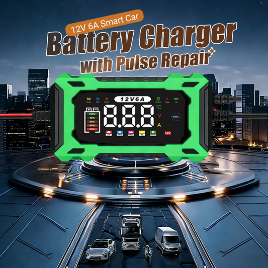 🔥Hot Sale Offers-12V 6A Smart Car Battery Charger with Pulse Repair