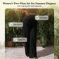 Women's 2-Piece Crop Top & Wide Leg Pants Set