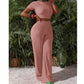 Women's 2-Piece Crop Top & Wide Leg Pants Set