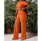 Women's 2-Piece Crop Top & Wide Leg Pants Set