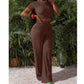 Women's 2-Piece Crop Top & Wide Leg Pants Set