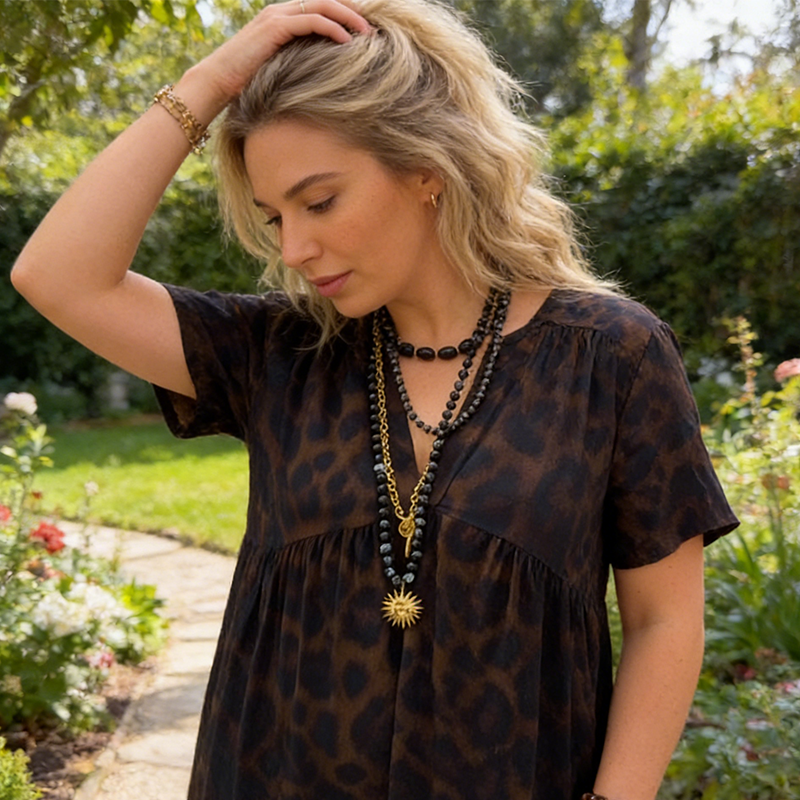 💃New arrival 60% OFF!🐆Women's V-Neck Leopard Print Maxi Dress