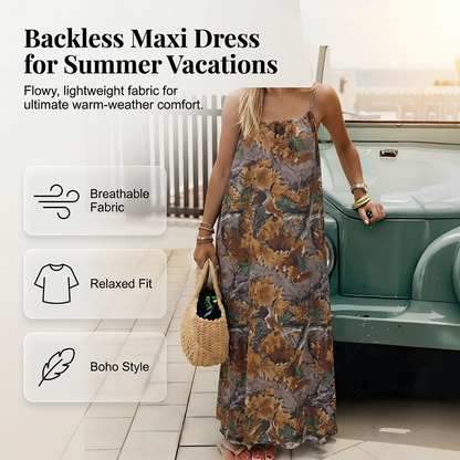 ⏳Time-Limited Special⏰Women's Summer Backless Spaghetti Strap Maxi Dress