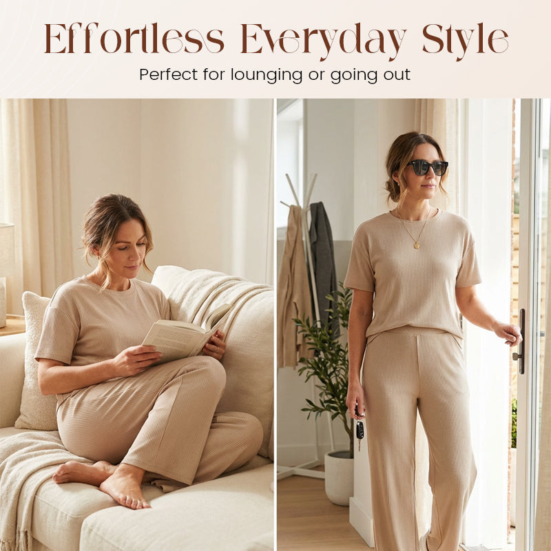 💖 Look Put-Together Instantly! Knit Top & Wide-Leg Pants Set – Minimal Effort, Max Style