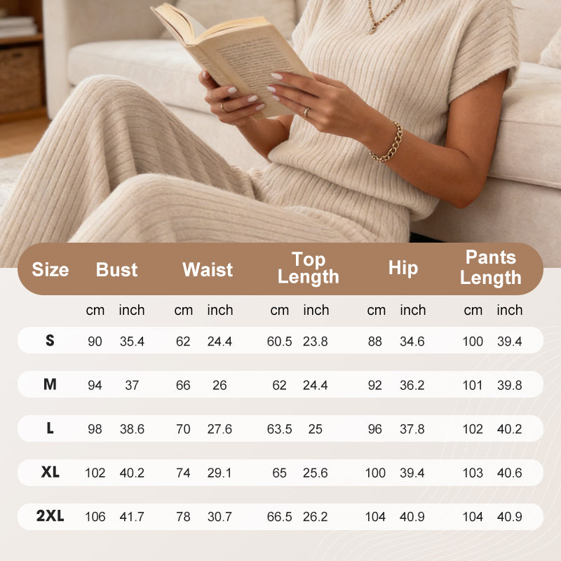 💖 Look Put-Together Instantly! Knit Top & Wide-Leg Pants Set – Minimal Effort, Max Style