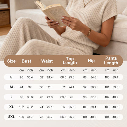 💖 Look Put-Together Instantly! Knit Top & Wide-Leg Pants Set – Minimal Effort, Max Style
