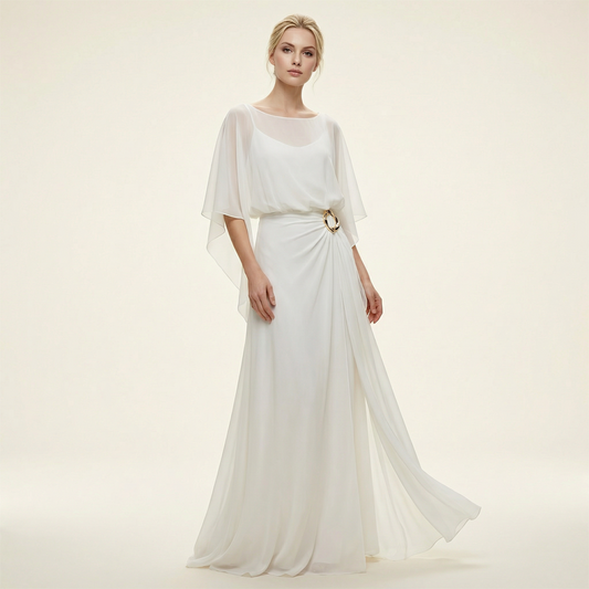 🥳2026 HOT SALE🥳💞50K+ SOLD!💥👵🌸 50% OFF! Flowing Cape Sleeve Top & Wrap Pants Set – Elegant cape sleeves, flattering wrap front. Wide-leg pants elongate. Premium blend, sizes S-5XL. Effortless sophistication. 🕊️✨